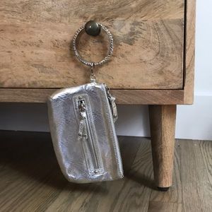NWOT Silver Snakeskin Express Wristlet